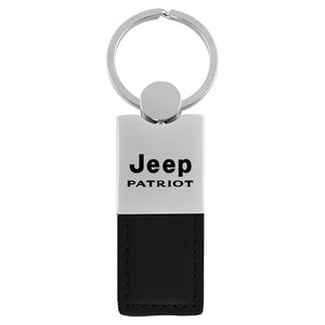 Jeep Patriot Keychain & Keyring - Duo Premium Black Leather (KC1740.PAR.BLK)
