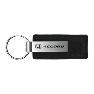 Honda Accord Keychain & Keyring - Carbon Fiber Texture Leather (KC1550.ACC)