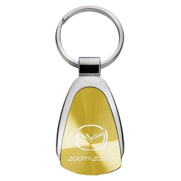 Mazda Zoom Zoom Keychain & Keyring - Gold Teardrop (KCGOLD.ZOO)