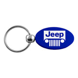 Jeep Grill Keychain & Keyring - Blue Oval (KC1340.JEEG.BLU)