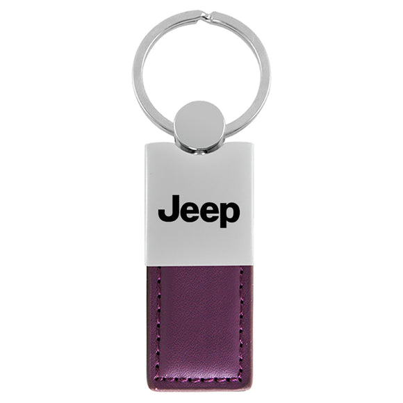 Jeep Keychain & Keyring - Duo Premium Purple Leather (KC1740.JEE.PUR)