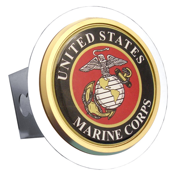 US Marine Corps Chrome Trailer Hitch Plug (T.USMC1.C)