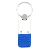 Ford Mustang Tri-Bar Keychain & Keyring - Duo Premium Blue Leather (KC1740.MUSTB.BLU)
