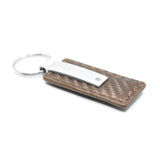 Jeep Grand Cherokee Keychain & Keyring - Brown Carbon Fiber Texture Leather (KC1551.GRA)