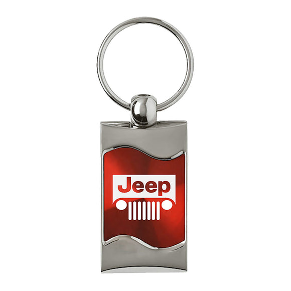 Jeep Grill Keychain & Keyring - Red Wave (KC3075.JEEG.RED)