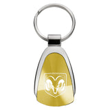 Dodge Ram Head Keychain & Keyring - Gold Teardrop (KCGOLD.RAMH)