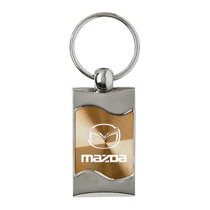 Mazda Keychain & Keyring - Gold Wave (KC3075.MAZ.GLD)