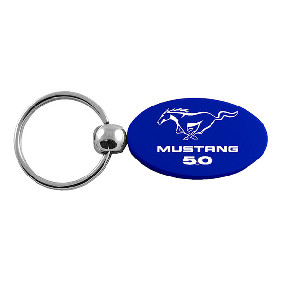 Ford Mustang 5.0 Keychain & Keyring - Blue Oval (KC1340.MUS50.BLU)