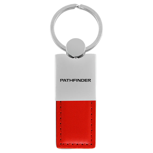 Nissan Pathfinder Keychain & Keyring - Duo Premium Red Leather (KC1740.PAT.RED)