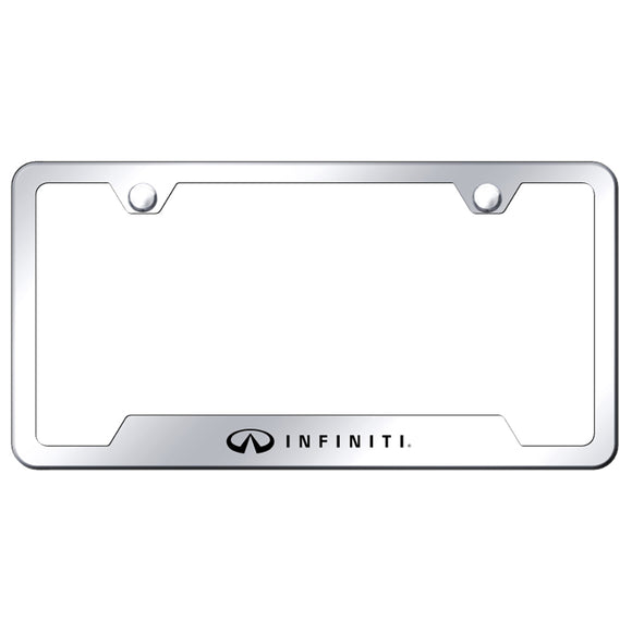 Infiniti License Plate Frame - Laser Etched Cut-Out Frame - Stainless Steel (GF.INF.EC)