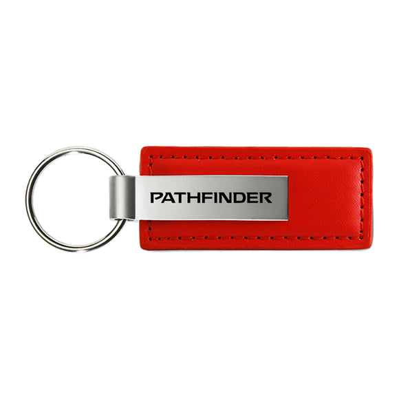 Nissan Pathfinder Keychain & Keyring - Red Premium Leather (KC1542.PAT)