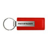 Nissan Pathfinder Keychain & Keyring - Red Premium Leather (KC1542.PAT)