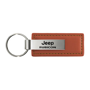 Jeep Rubicon Keychain & Keyring - Brown Premium Leather (KC1541.RUB)