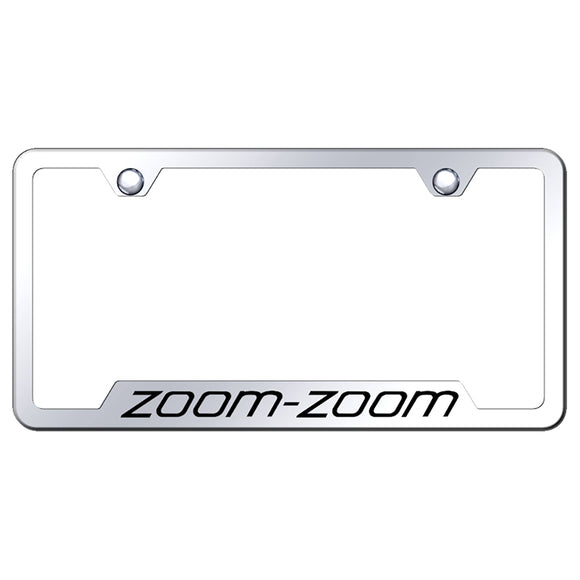 Mazda Zoom Zoom License Plate Frame - Laser Etched Cut-Out Frame - Stainless Steel (GF.ZOO.EC)