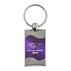 Ford Mustang 5.0 Keychain & Keyring - Purple Wave (KC3075.MUS50.PUR)