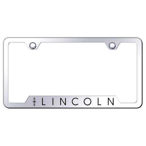 Lincoln License Plate Frame - Laser Etched Cut-Out Frame - Stainless Steel (GF.LIN.EC)
