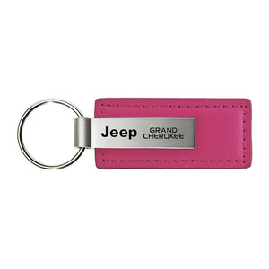 Jeep Grand Cherokee Keychain & Keyring - Pink Premium Leather (KC1545.GRA)