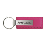Jeep Grand Cherokee Keychain & Keyring - Pink Premium Leather (KC1545.GRA)