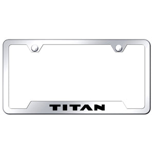 Nissan Titan License Plate Frame - Laser Etched Cut-Out Frame - Stainless Steel (GF.TIT.EC)