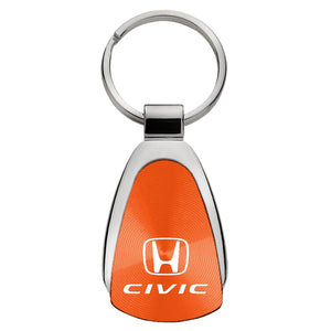 Honda Civic Keychain & Keyring - Orange Teardrop (KCORA.CIV)