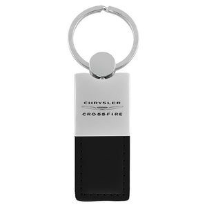 Chrysler Crossfire Keychain & Keyring - Duo Premium Black Leather (KC1740.CRO.BLK)
