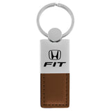 Honda Fit Keychain & Keyring - Duo Premium Brown Leather (KC1740.FIT.BRN)