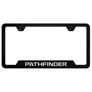 Nissan Pathfinder License Plate Frame - Laser Etched Cut-Out Frame - Black (GF.PAT.EB)