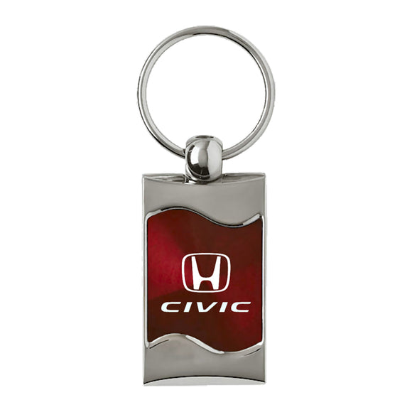Honda Civic Keychain & Keyring - Burgundy Wave (KC3075.CIV.BUR)