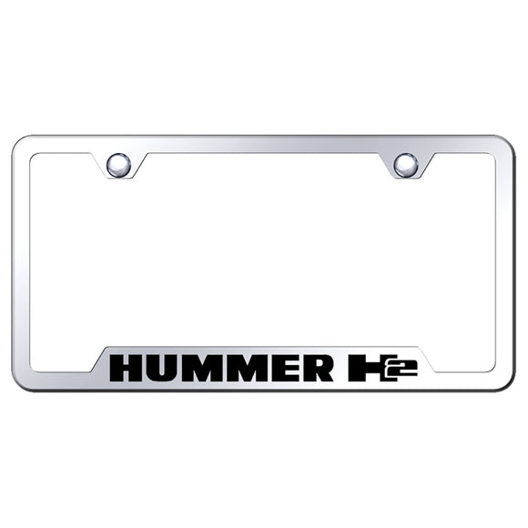 Hummer H2 License Plate Frame - Laser Etched Cut-Out Frame - Stainless Steel (GF.H2.EC)