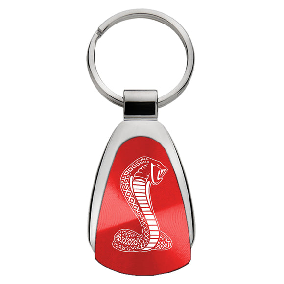 Ford Mustang Shelby Cobra Keychain & Keyring - Red Teardrop (KCRED.COB)