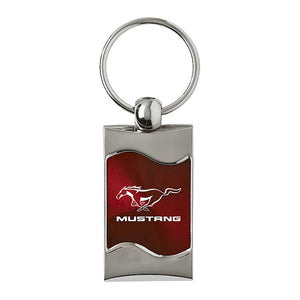 Ford Mustang Keychain & Keyring - Burgundy Wave (KC3075.MUS.BUR)